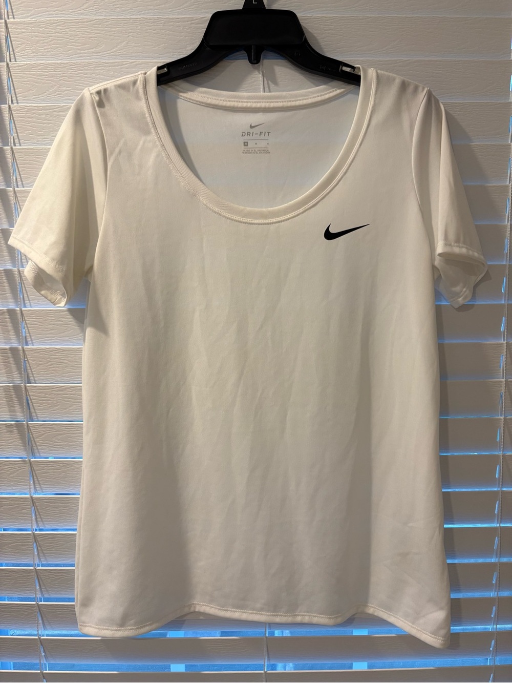 Nike White Short Sleeve Dri-FIT Scoop Neck Tee